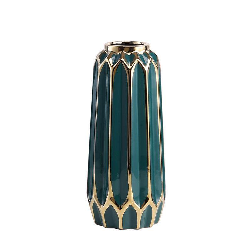 电镀描金陶瓷花瓶现代简约家居摆件可装水鲜商务礼品装饰摆件,家居饰品,花瓶,淘宝优惠券,粉丝福利购,淘宝优惠卷