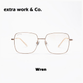 extrawork 全框近视眼镜架知性高智清冷感可配度数玫瑰金Wren