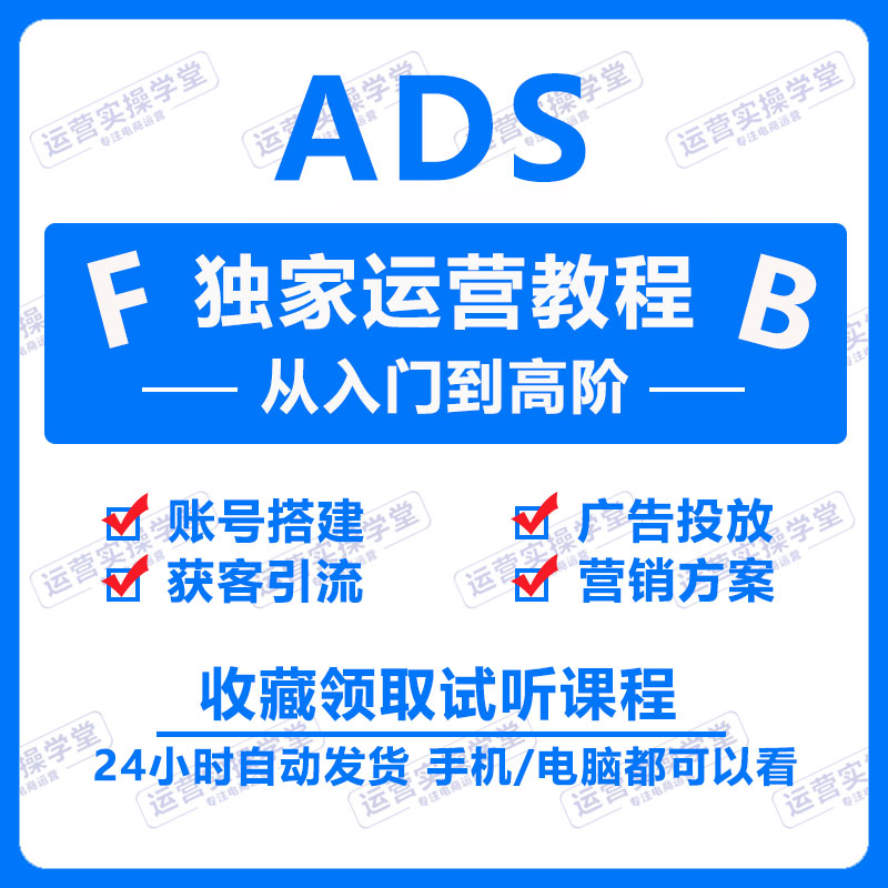 FB独立站2025广告投放ADS运营教程跨境外贸获客投流推广开发课程