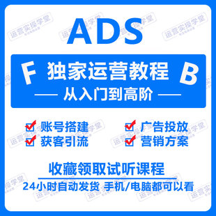 FB独立站2025广告投放ADS运营教程跨境外贸获客投流推广开发课程