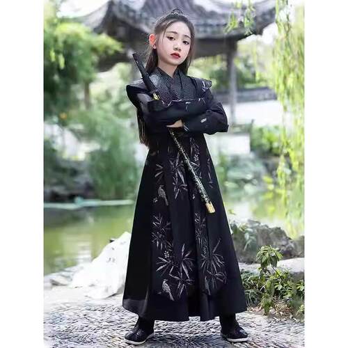 花木兰儿童服装女童汉服中国风女侠古装演出武侠风锦衣卫将军剑客