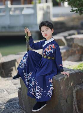 儿童演出服男童锦衣卫飞鱼服古装夏季薄款中国风cosplay唐装汉服