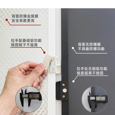 衣柜形镜子内装隐衣镜旋转推拉折叠穿内置开门对开门MTU全身平试