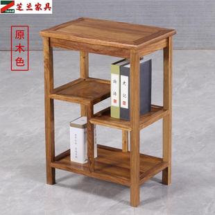 中边电角茶几茶水车柜花梨木实木小KPO书茶桌整式装架话机置物架