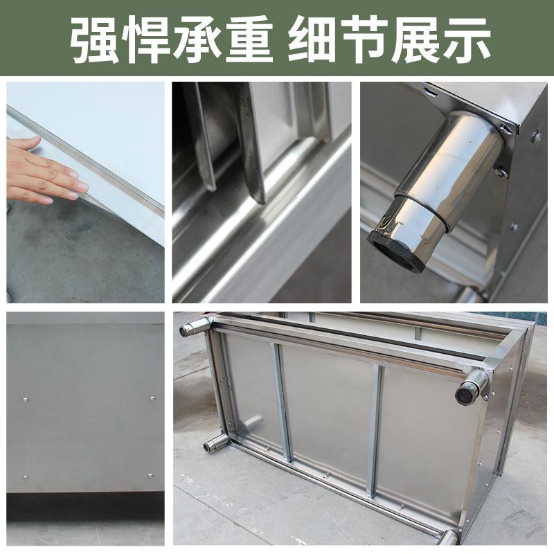 不锈钢作台厨房作面储物柜台切板菜桌子带拉门案商用A4CC4xYs烘工