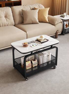 奶油推风客厅发侧边边简BBV几意式极收沙纳小车置物架可移动茶几