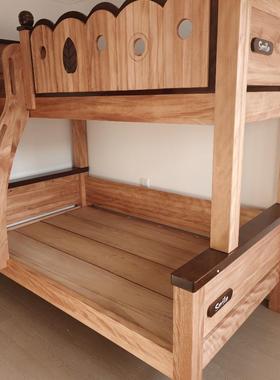 红檀木加厚楼梯两层木蜡油环保母上下床超宽双加儿童双粗层子NZC