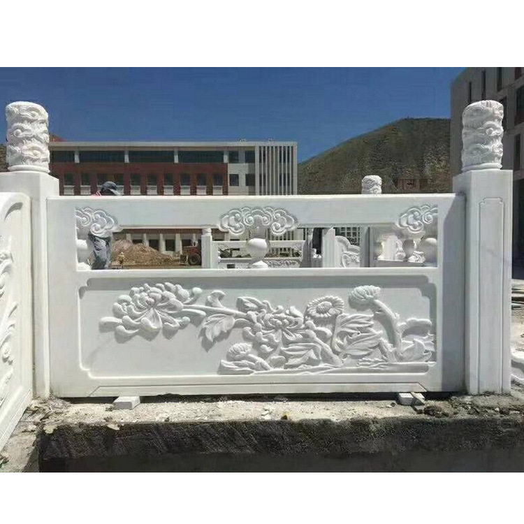 青石石栏杆 河边护栏石雕