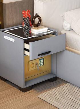 智能VYW保险箱床锁头5柜体柜20一2新款轻奢卧室家用密码带实木床