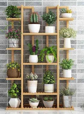 绿盆欧式花架客厅JDI置物架地式多层阳台落花架实木室内新款萝植