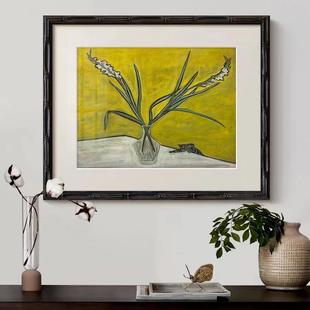 玉暮兰》HY-33法式复中常国风古客厅装饰画南洋中风餐厅玄关古花