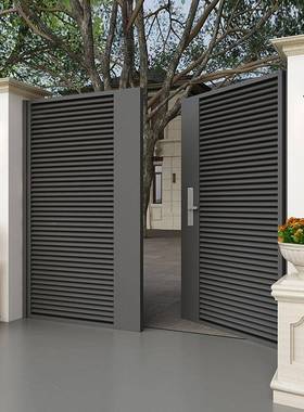 全钢门庭不锈钢院子门板乡村农对开LBV门单双开户外铝合金他其见