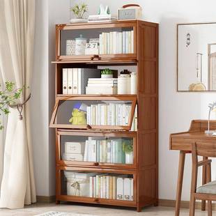 书架置实物架落地书防柜储收物柜非木纳家用多层带门尘展示A6558