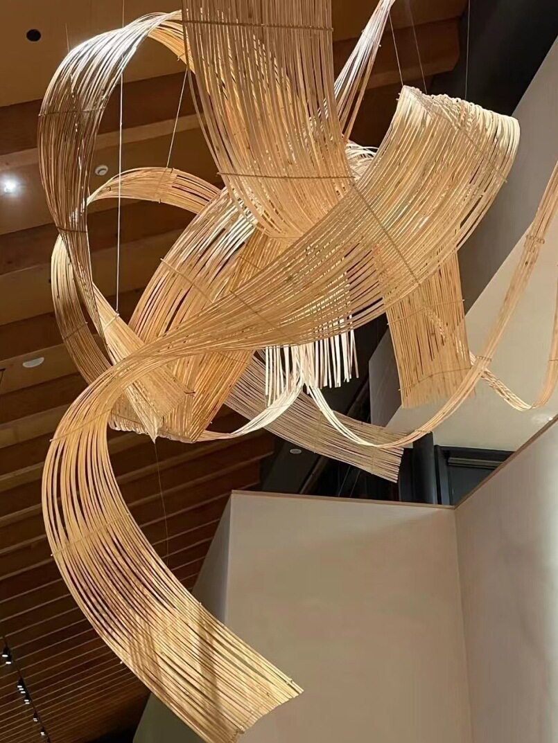 竹编青蔑竹条婚礼造景吊顶装饰