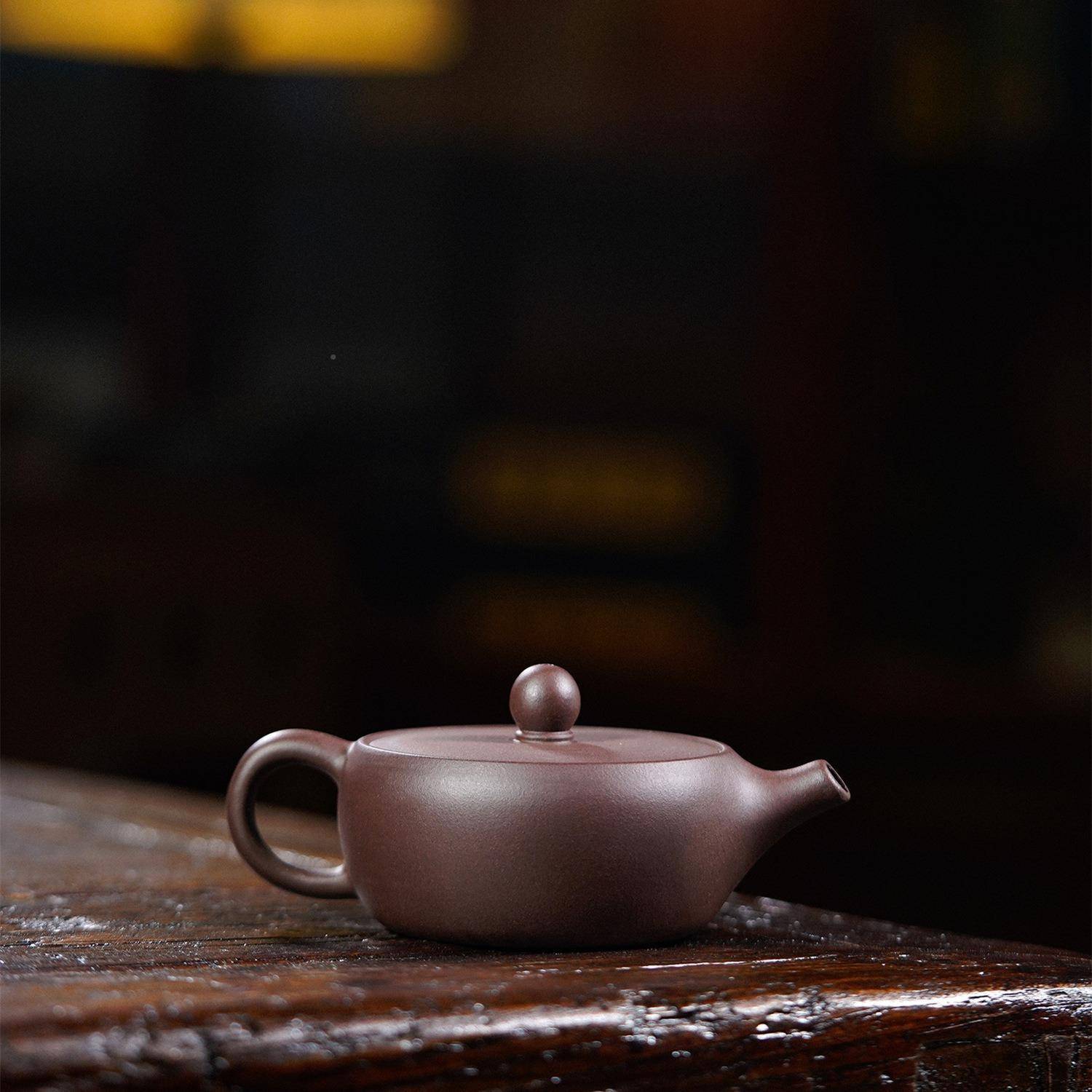 宗宜兴紫砂陈壶腐紫泥手工制作老泥料正卡LNE口玉家用高扁档茶壶