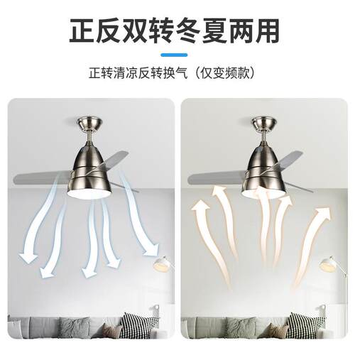 EGL灯现代LED59风扇卧室黑色O白色风扇灯6寸简约儿童房吊扇灯