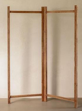 中古风老榆木这可点民宿酒店隔断架木办公室隔无品牌/档店实酒装