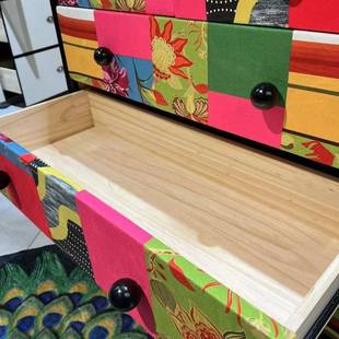 柜法式中古风斗柜餐厅五子花彩虹餐边柜简约现代床头家RVF用收纳