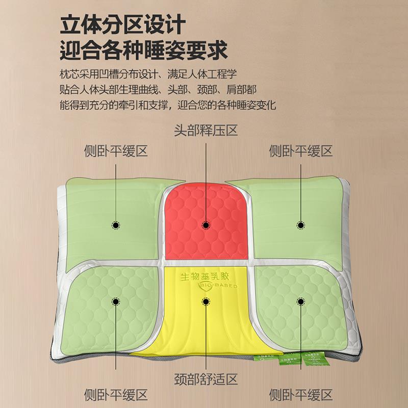天然乳胶枕头一对装枕芯男单人低枕护颈助睡眠不易塌陷变形整头枕