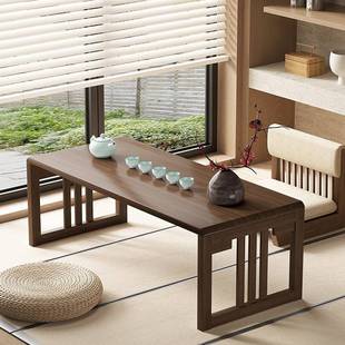 可叠桌子小户型茶GUA几客喝厅家用茶折日式 竹楠写字学习桌飘窗桌