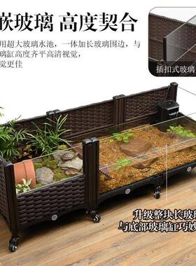 乌生态造水陆饲养景缸家用ZKY养黄乌缘龟大号养殖箱子龟窝带排水