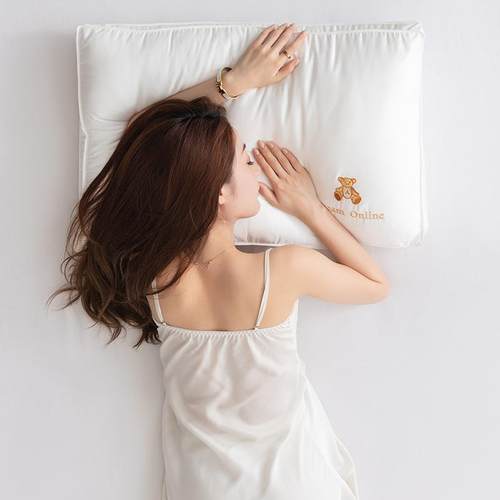 全棉家HBS60大s支长绒棉豆纤维枕芯高回弹护颈枕芯生用成人酒学店