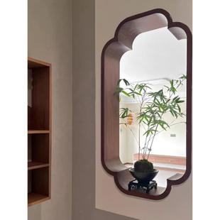 栅木窗玄关实宋宋式轩窗式美学入户垭口中式格隔断造景定制屏风如