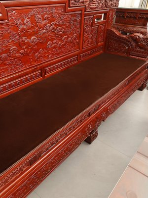 新中式红木沙发坐垫冬季兔毛绒椅子座垫防滑加厚实木沙发垫可定制