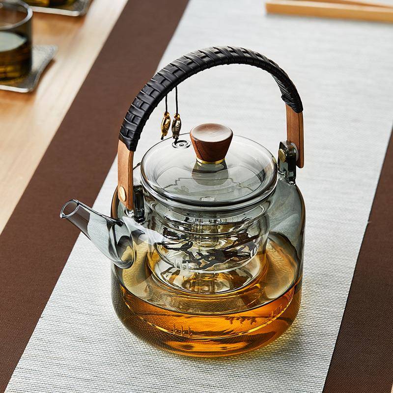 6JN玻璃煮茶壶蒸茶器耐高温电陶炉家用大容量提梁烧水壶红茶