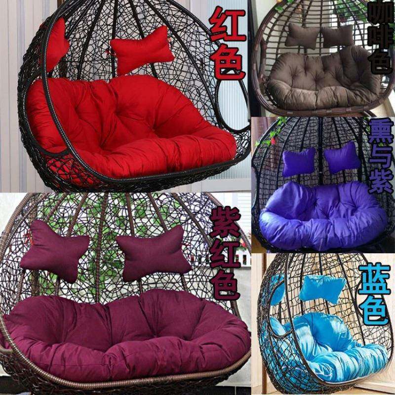.双人厚吊蓝垫千鸟巢坐垫摇加篮YXO藤椅吊床靠换洗秋布套沙发吊椅