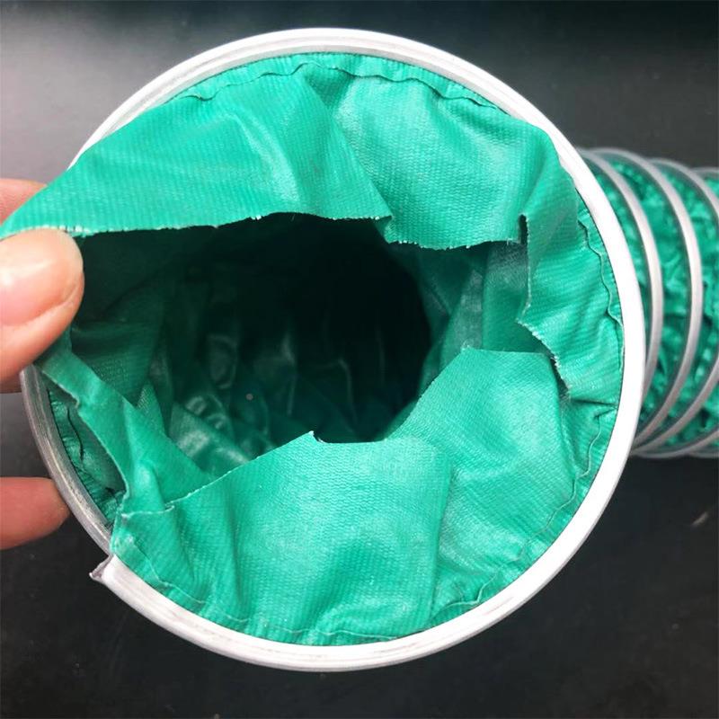 防布通风软管火防布伸三缩加布钢丝风管绿色阻燃耐高通风管CL1温1