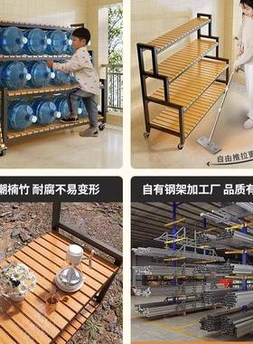 架多层架RFJ花架置物带台客厅落地式可移动新款多肉花盆阳一体轮