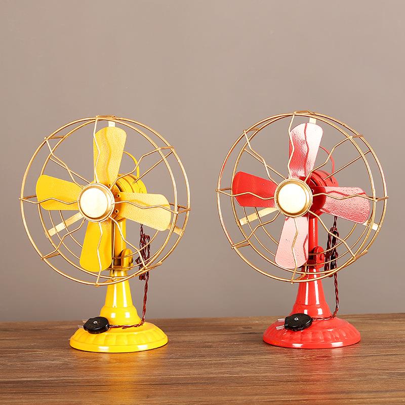 PPQ复铁艺风扇列模型关橱窗陈装饰品怀玄旧工艺品影楼古道具工艺