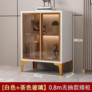 餐边柜柜客厅简易LAN玻璃水门窄款 收纳茶储物柜电立视边柜柜沙发