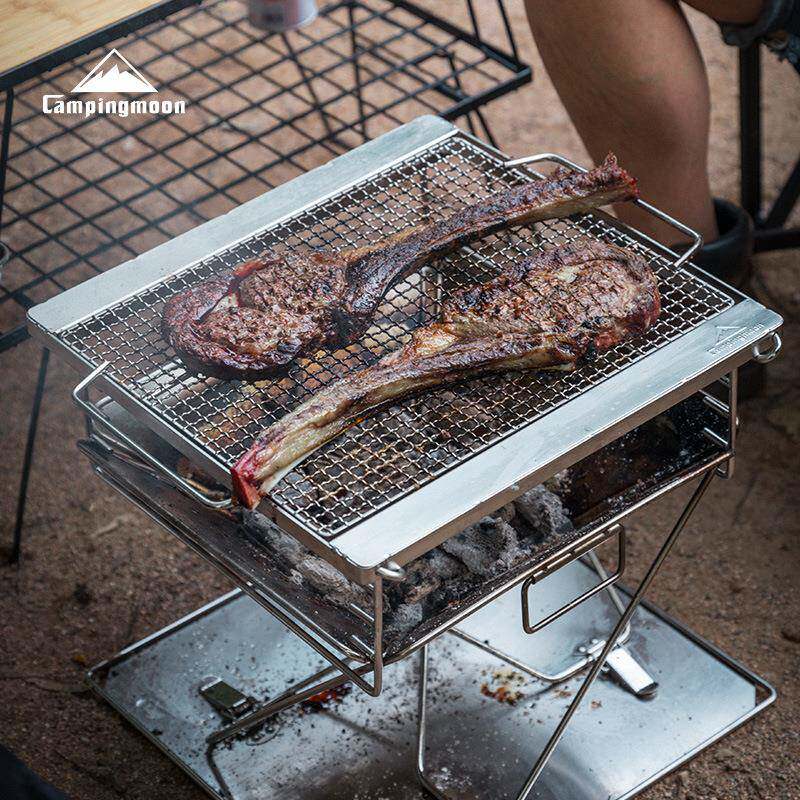 厂家直销厚加30配4不【MT-035锈钢波烤网焚浪火台件烧烤炉烤网烤