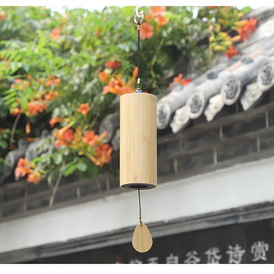 日式仿古竹子风铃古风铃风手摇竹筒色和弦风铃原竹晶石铜金属风铃