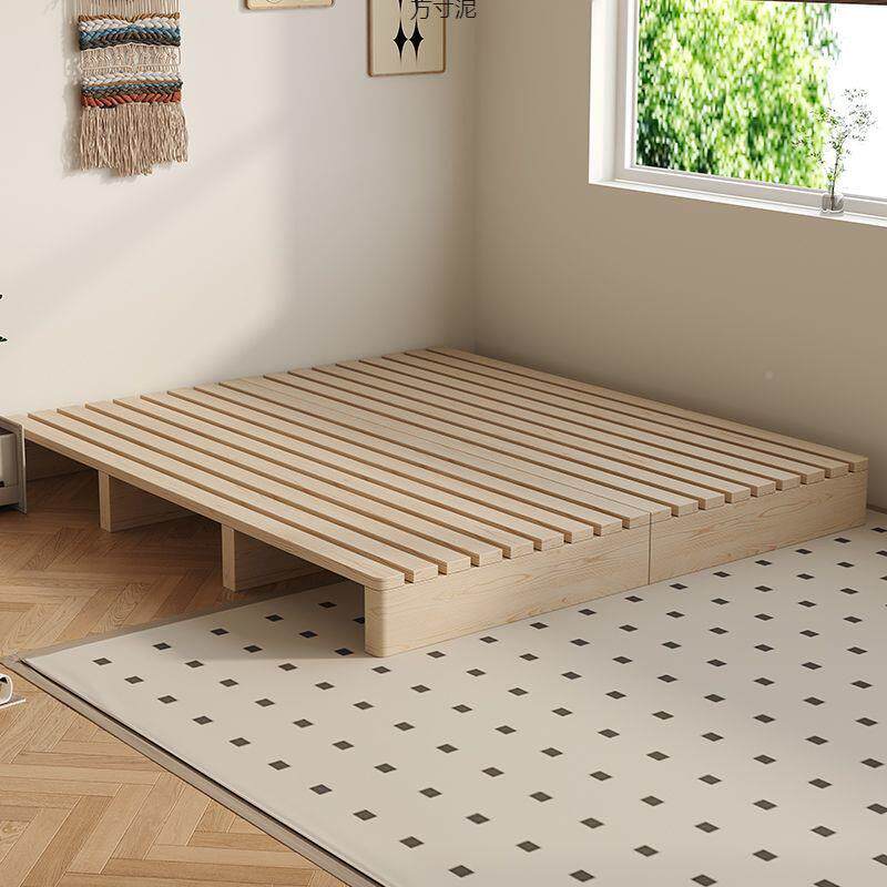 KOO式榻架榻米实木排骨架双人落地床出租屋铺矮床地板经济型日龙