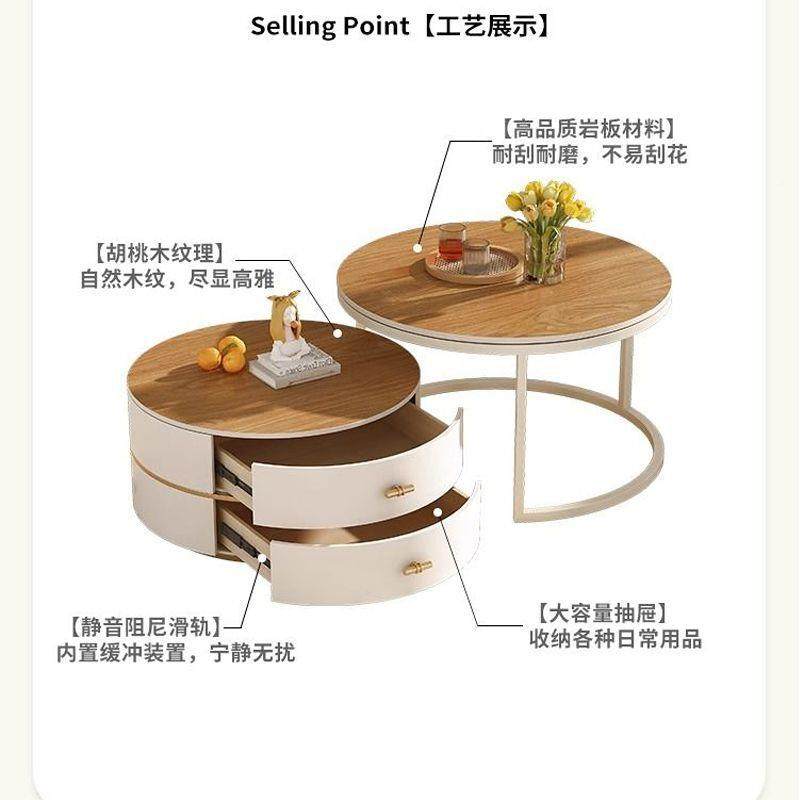 缩奶油风岩板茶几小奢户型客厅家用JJY轻现代202感5新款可伸茶桌,住宅家具,茶几,淘宝优惠券,粉丝福利购,淘宝优惠卷