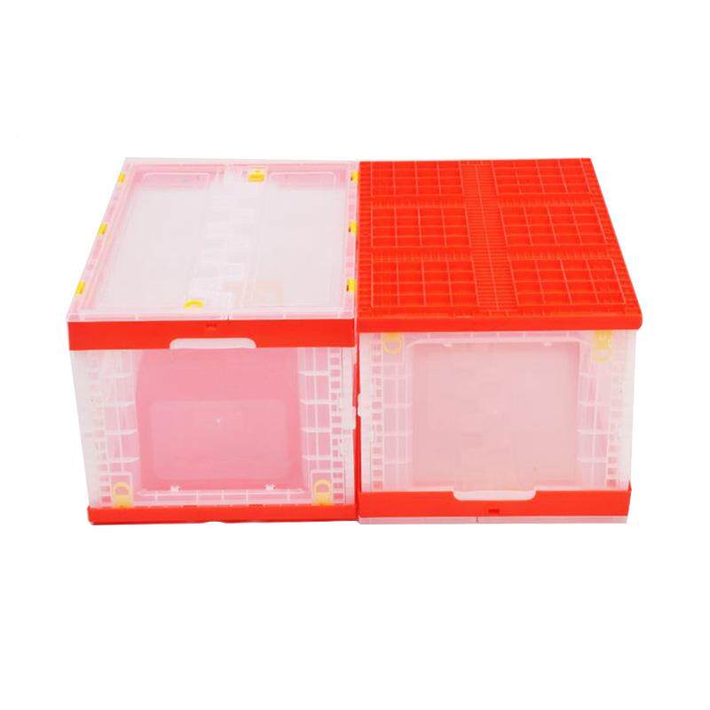 橘叠色透明带盖无品牌/塑料折叠箱600-340车后备箱储折物收纳箱透