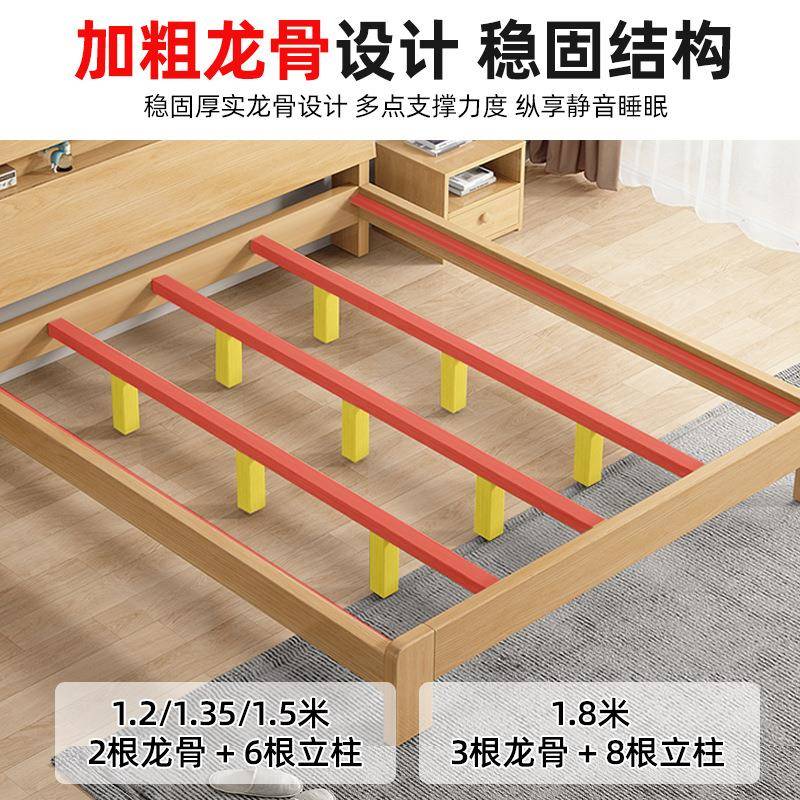 实木租床1.8双人RDR米床现代简约室出房用小户型1.2m1.5单人床卧