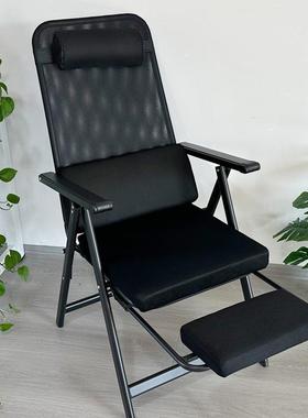 折叠躺椅午午靠背凳懒人家用休阳台休闲靠椅办公室便携子收rMDA睡