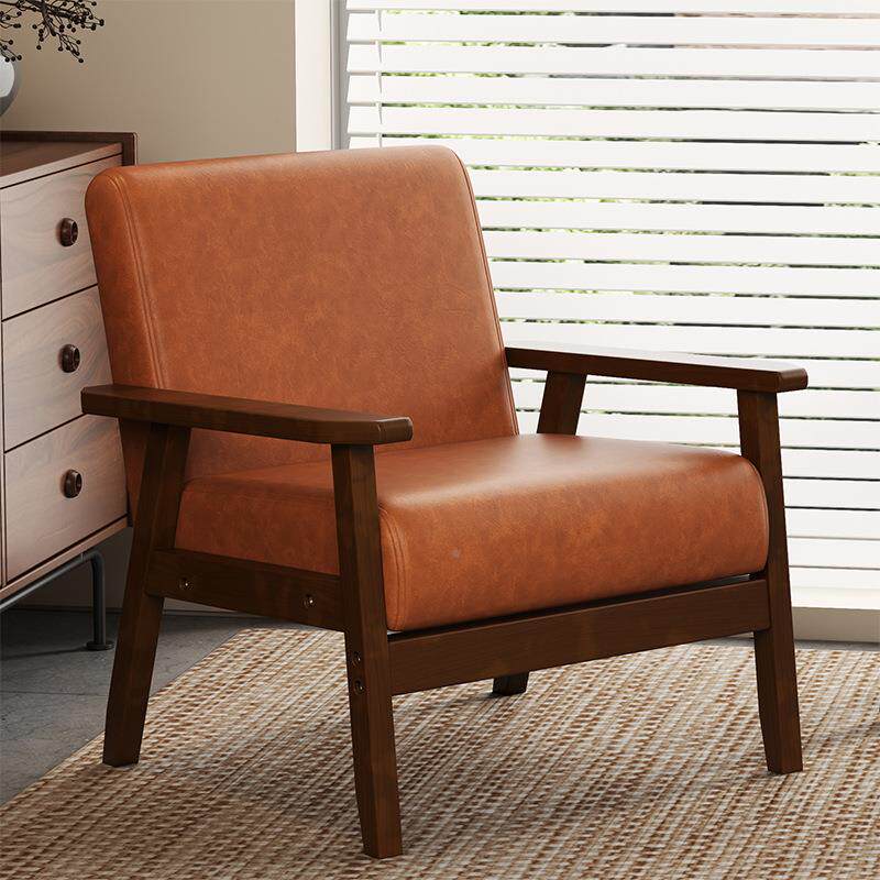 台实木单人位沙发阳卧室休闲椅子靠件背一桌二椅三椅套小户型8001