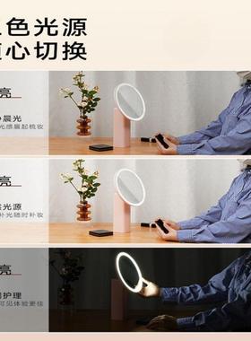 化妆镜台子台式智补能D带AL101666灯小桌面充电光灯大妆美梳妆网