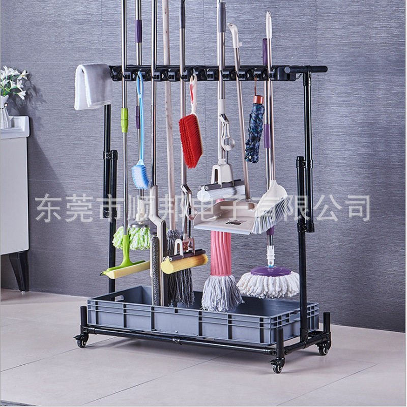 精益管带轮可移动清洁工具收纳车