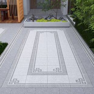 中式院105地铺石拼花室外花园别墅地院子防滑地砖1庭2厚石砖英砖