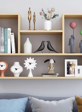 WHR墙上置物架免书打孔壁墙墙壁挂装饰隔板架挂墙上简约卧室收纳