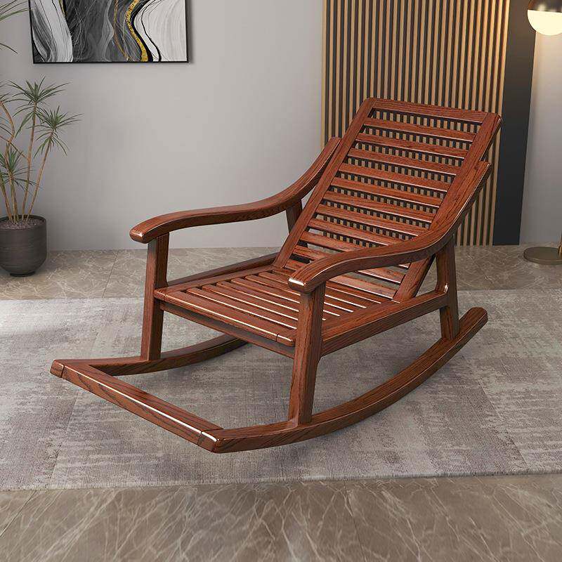中人式实木新摇椅午金秋檀木阳台客厅家用DK15摇椅休闲单懒人沙发
