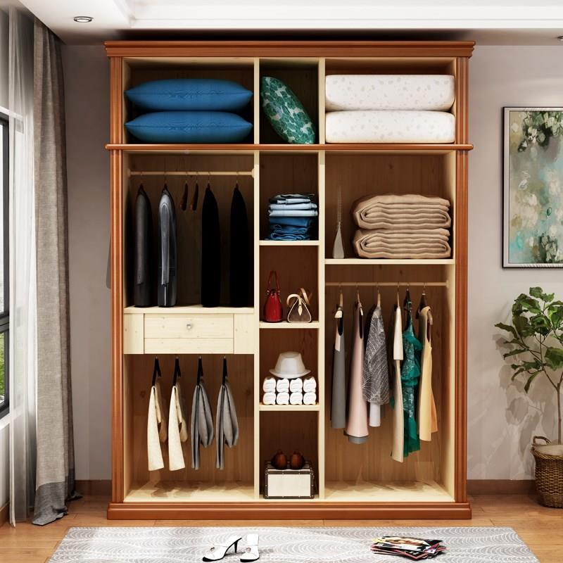 新品实木衣现代GEM约6简门对开门木衣柜柜3门4门衣橱5橡门.白色