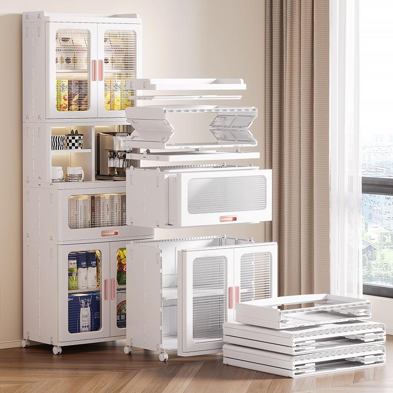 折收纳柜双F885开门免安装室家用卧物衣服叠玩具置物柜落地多层储