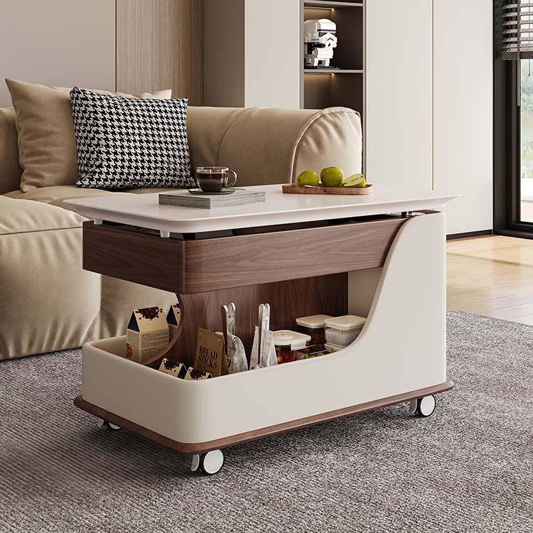 小户型客CJ12#小厅家可用高档升降风茶几中古可移动小沙发茶桌推